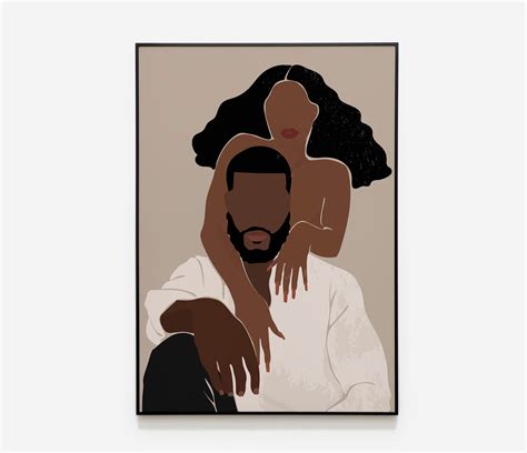 Black Couple Wall Art Black Love BLM Art African Wall Art - Etsy UK