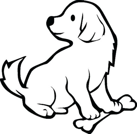 Puppy With Bone Coloring Page - Free Printable Coloring Pages for Kids