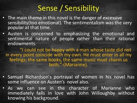 Themes in the sense and sensibility