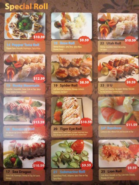 Menu of Ichiban Sushi & Asian Grille, South Salt Lake, Salt Lake City