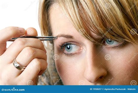 Pluck eyebrows stock image. Image of eyebrow, closeness - 1958657