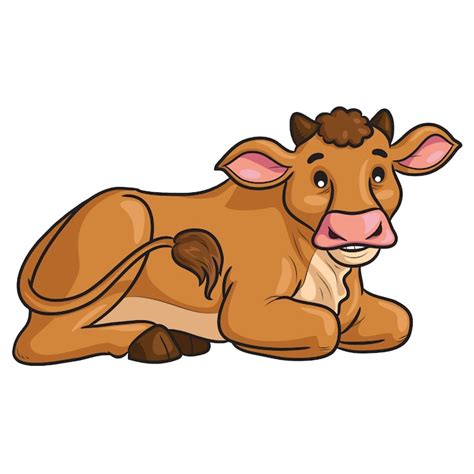 Cow sit cartoon | Premium Vector