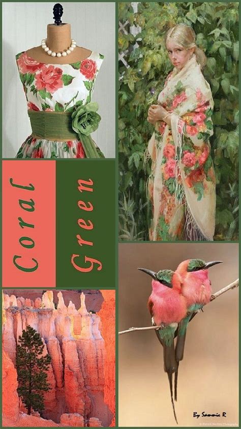 Coral and Green By Sammie R | Color collage, Color palette design, Color inspiration boards