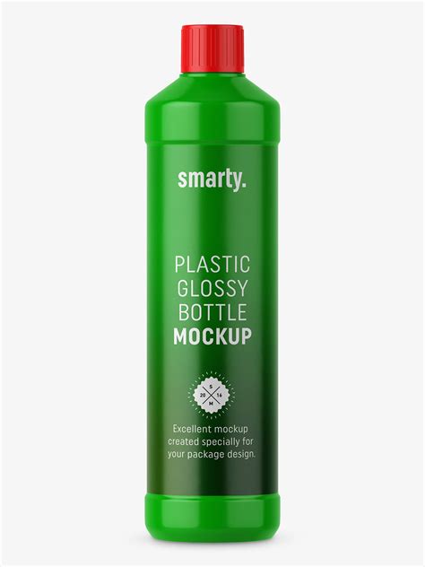 Plastic glossy bottle mockup - Smarty Mockups