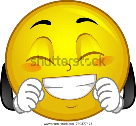 Illustration Giddy Excited Smiley Mascot Stock Vector (Royalty Free ...