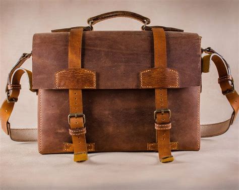 Brown Leather Messenger Bag | Handcrafted and Vintage