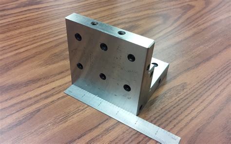 ANGLE PLATE 4x4x4" stepped,Precision Ground w. tapped holes 0.0002" #P | CME Tools