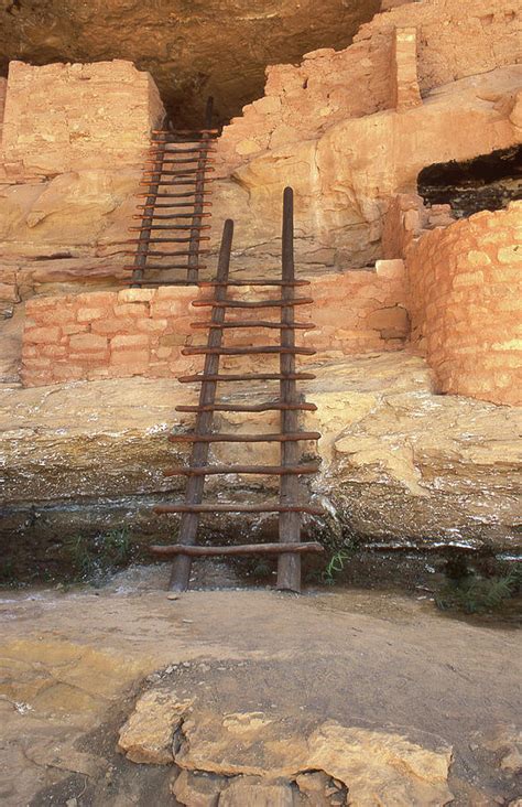 Mesa Verde Cliff Dwellings Ladders in Colorado Photograph by George Garcia - Pixels