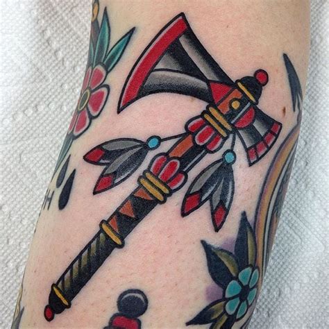 Tattoo uploaded by Robert Davies • Traditional Tomahawk Tattoo by Kris Maron #tomahawk # ...
