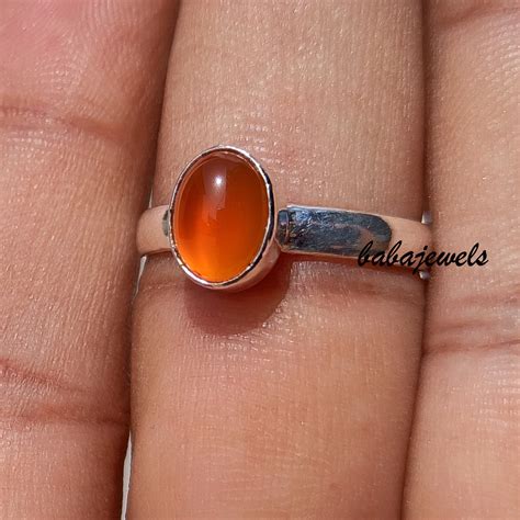 Carnelian Ring 925 Sterling Silver Ring Band Ring Carnelian | Etsy