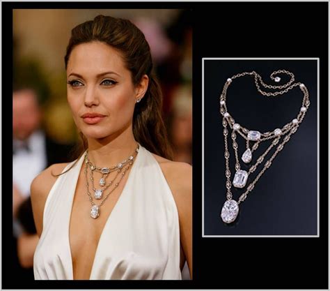Diamond neckless Jewel Necklace, Neckless, Drop Earrings, Angelina Jolie Wedding Dress ...