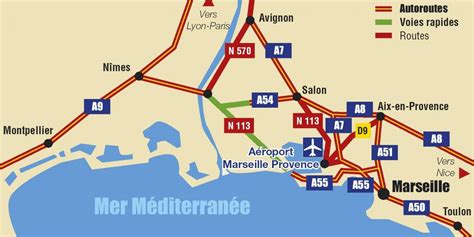 Marseille highway map - Map of Marseille highway (Provence-Alpes-Côte d'Azur - France)