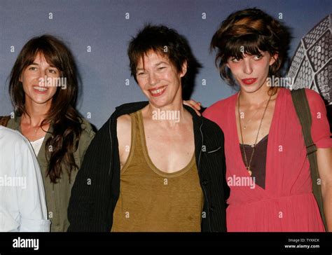 British actress and singer Jane Birkin (C) and her daughters Lou Doillon (R) and Charlotte ...