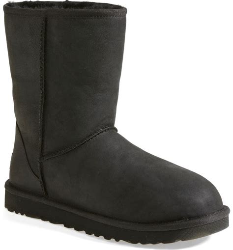 UGG® 'Classic Short' Leather Water Resistant Boot (Women) | Nordstrom