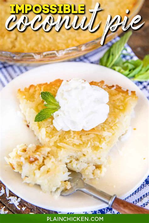 Impossible Coconut Pie - Plain Chicken