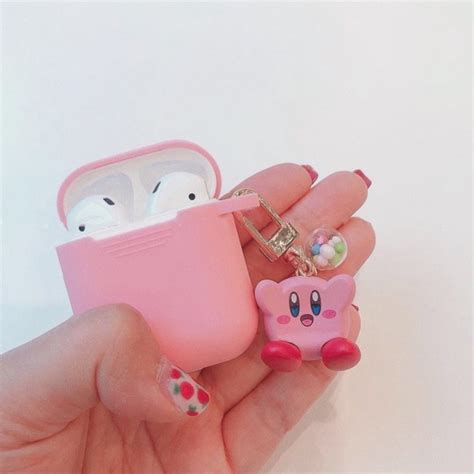 Pink Kirby AirPod Pro Case keychain cartoon silicone airpod | Etsy