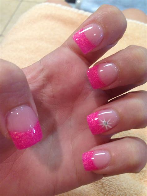 Hot Pink Tip French Manicure