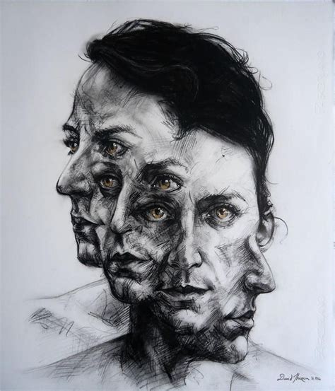 Eulers Gaze, Charcoal and Gold ink on paper, 60cm*54cm | Distortion art, Gcse art sketchbook ...