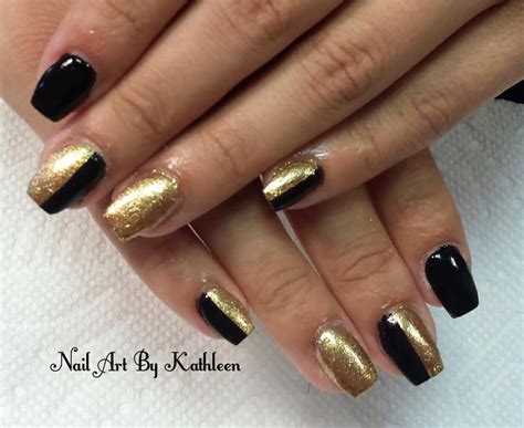 Black Gold Nails, Black Gold Jewelry, Enchanted Jewelry, Fancy Nails, Acrylic Nails, Nail ...