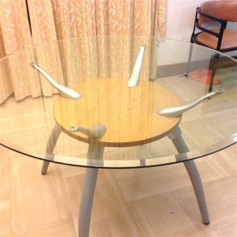 4 Ft Round Clear Glass Top Dining Table, Furniture & Home Living, Furniture, Tables & Sets on ...