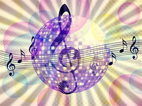 Funky Music Background With Dico Ball Stock Illustration - Image: 28374219