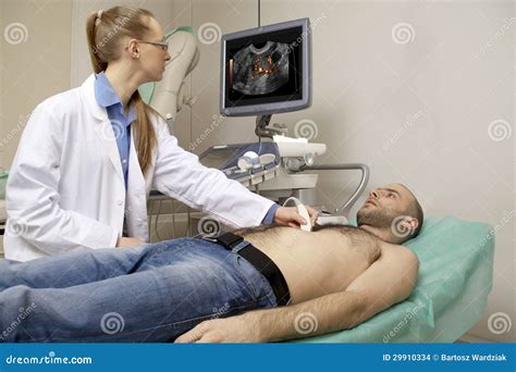 Cardiac Ultrasound Examination Stock Photo - Image of lying, coat: 29910334