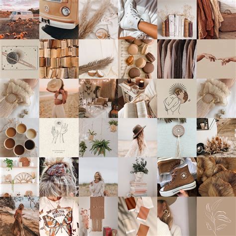 80 Boho Aesthetic Photo Collage Kit digital Download - Etsy