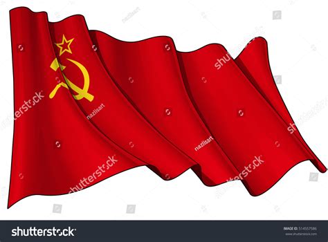 Illustration Waving Soviet Union Flag Against Stock Vector (Royalty ...