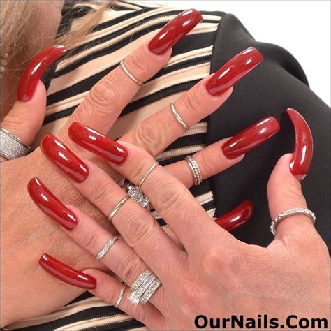 Red long nails | Uñas hermosas, Manicuras, Uñas largas