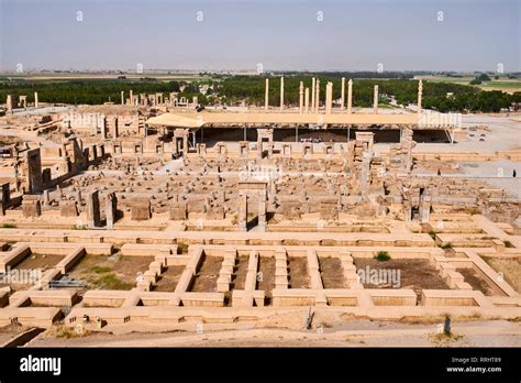 Pillars of the Apadana palace, Persepolis, UNESCO World Heritage Site, Fars Province, Iran ...