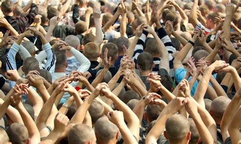 Crowd at a concert with hands up | Stock image | Colourbox