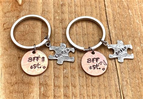 BFF Keychains BFF Gifts Personalized Best Friend Gifts Best | Etsy