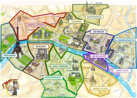 101 cosas que hacer en París (más allá de las guías) | Mapa paris, Mapa turístico, París