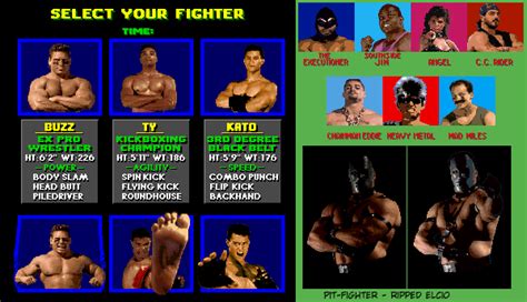 Arcade - Pit Fighter - Character Select - The Spriters Resource