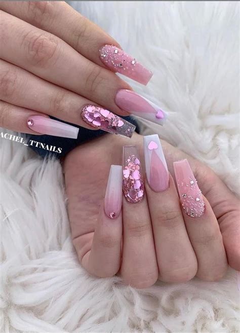 Nail Design Acrylic | Nail designs valentines, Pink coffin nails, Pink acrylic nails