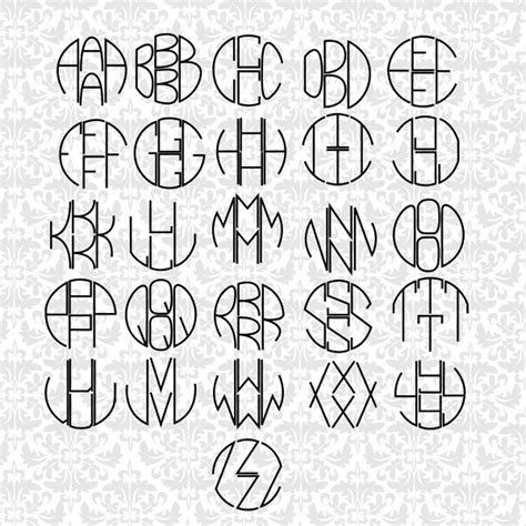 4 Letter Monogram SVG Four Letter Monogram SVg Cricut Fonts | Etsy