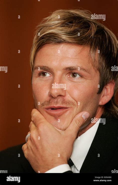 England captain David Beckham at press conference in Copenhagen ahead ...