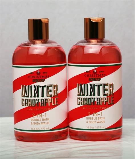 Two Bath and Body Works WINTER CANDY APPLE 2 in 1 Bubble Bath Body Wash ...