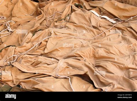 The texture of the old beige tent fabric. Canvas cloth for the tent ...