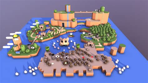 Super Mario World Map - Download Free 3D model by Pavel (@pavelj) [c705c8d] - Sketchfab