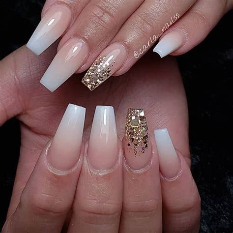 50 Incredible White and Gold Nails to Compliment Your Style | Gold nails, White nails with gold ...