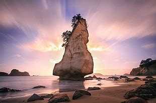 Brown rock formation near beach HD wallpaper | Wallpaper Flare