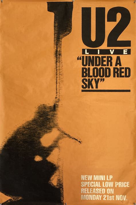 Lot 212 - U2 'BLOOD RED SKY' ORIGINAL POSTER.