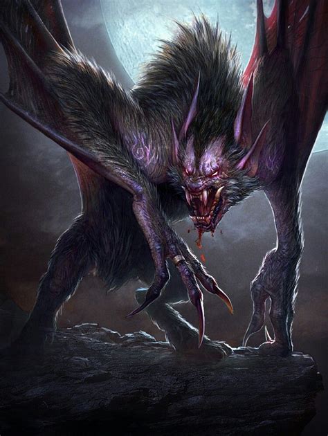 Vampire Bat: Wound, Flying | Dark creatures, Fantasy beasts, Mythical ...