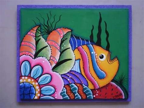 Tomado de la web | Pinturas de peixes, Artesanato concretas, Pinturas em madeira