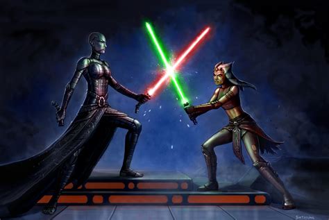 Disney Duel - Asajj vs Ahsoka by SirTiefling on DeviantArt