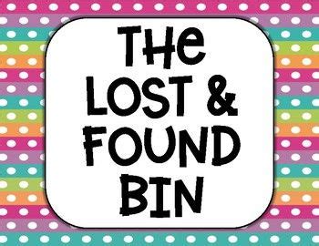 Lost and Found Bin Printable Sign Poster FREEBIE | Printable signs ...