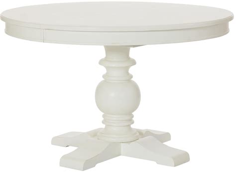 Lynn Haven Soft Dover White Extendable Round Dining Table from American Drew (416-701R ...