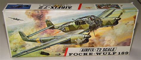 Vintage Focke-Wulf 189 ("Eagle Owl") Plastic Airplane Model Kit by Airfix, Made in England, 1/72 ...