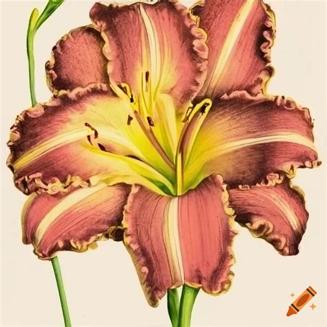 Botanical illustration of daylily